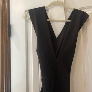 Deep v-neck jumpsuit with cross back